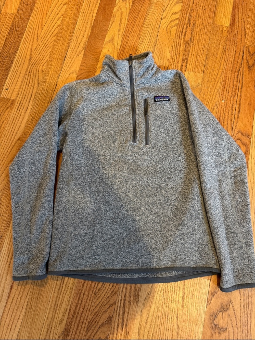 Patagonia Men's Gray Quarter-Zip Fleece Pullover better sweater size small